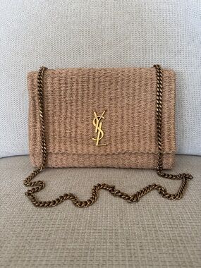 SAINT LAURENT
Kate Raffia Chain Bag, excellent condition
